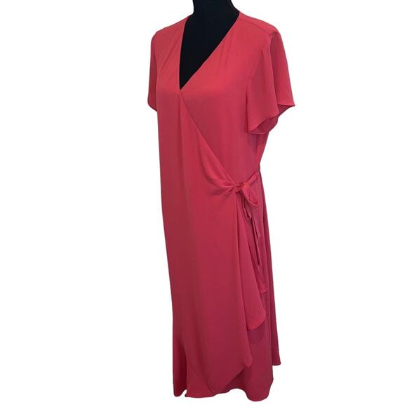 H by Halston Midi Wrap Dress Size L - Picture 4 of 8
